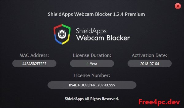 ShieldApps Webcam Blocker Premium 2.3.9 With Crack [Multilingual]